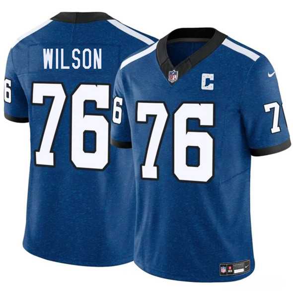 Mens Indianapolis Colts #76 Jack Wilson Blue 2025 F.U.S.E. Throwback Vapor Limited Stitched Jersey Dzhi